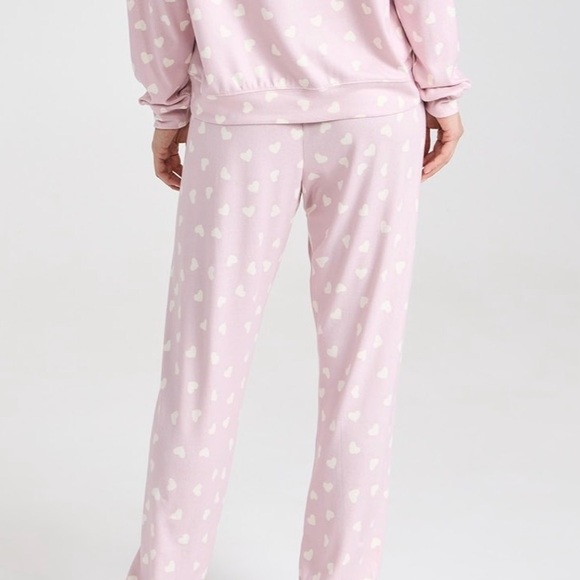Z Supply Pink and White Heart Print Pajama Joggers - Picture 2 of 7
